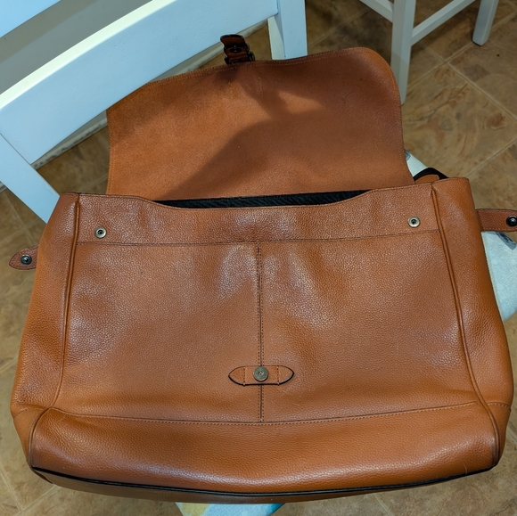 COACH Hudson Saddle Pebbled Brown Leather Messenger Bag - Picture 10 of 11